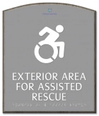 Exterior Area for Assisted Rescue Sign - Dynamic ISA Symbol