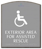 Exterior Area for Assisted Rescue Sign - ISA Symbol