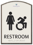 Restroom Sign w/Female & Dynamic ISA Symbols