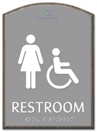 Restroom Sign w/Female & ISA Symbols