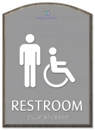 Restroom Sign w/Male & ISA Symbols