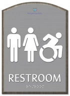 Restroom Sign w/Unisex & Dynamic ISA Symbols